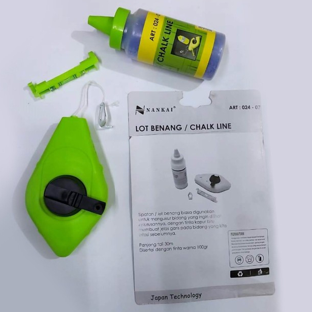 Benang Sipatan Ukur Tukang Set/ benang tukang set/Chalk line reel with chalk/ Sipatan Tinta BERKUALITAS