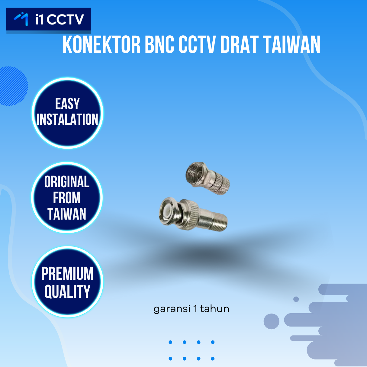 Konektor BNC CCTV Drat Taiwan
