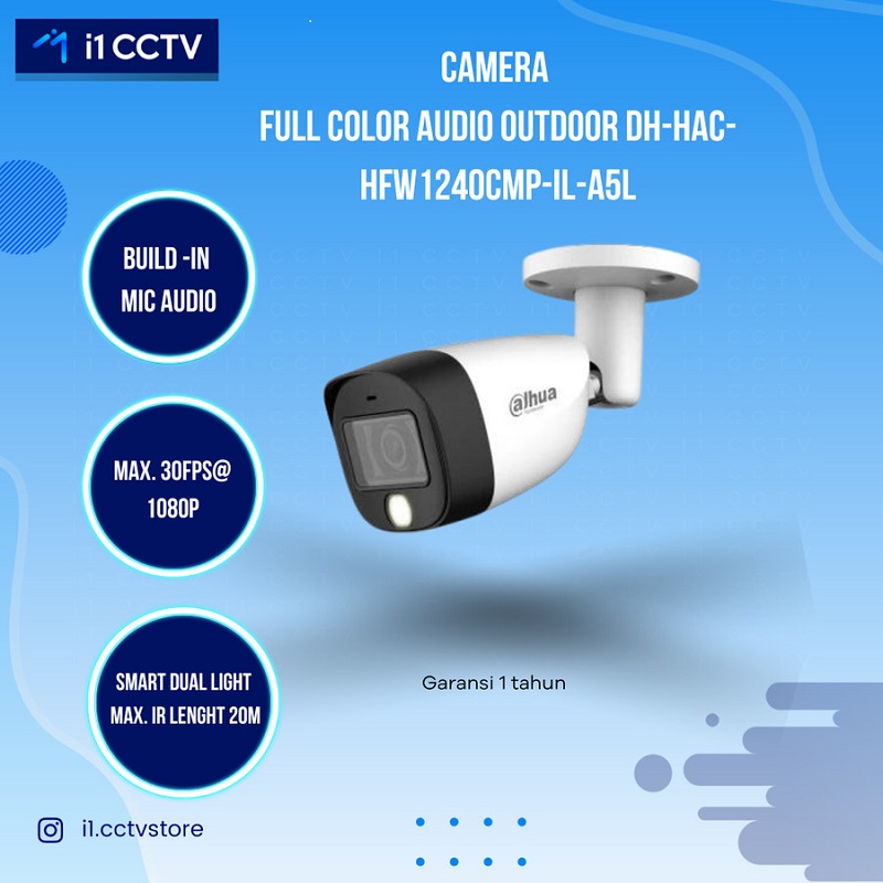 CAMERA FULL COLOR AUDIO OUTDOOR DH-HAC-HFW1240CMP-IL-A