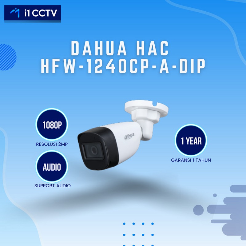 CAMERA AUDIO OUTDOOR HAC-HFW1240CP-A-DIP 2MP