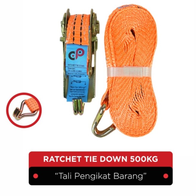 Ratchet Tie Down 500KG x 10M |Cargo Lashing Belt |Tali Pengikat Barang