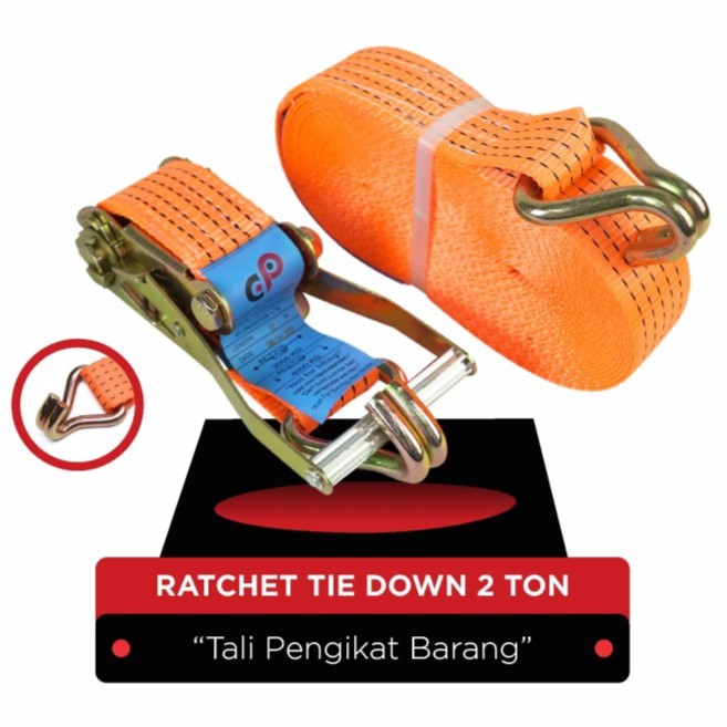 Ratchet Tie Down 2Ton x 10M |Cargo Lashing Belt | Tali Pengikat Barang