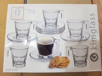 Gelas Kopi / Gelas Teh / Gelas Espresso (6Pcs gelas dan 6Pcs piring