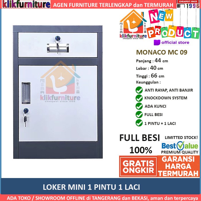 Loker Besi Mini 1 Pintu 1 Laci MONACO 09