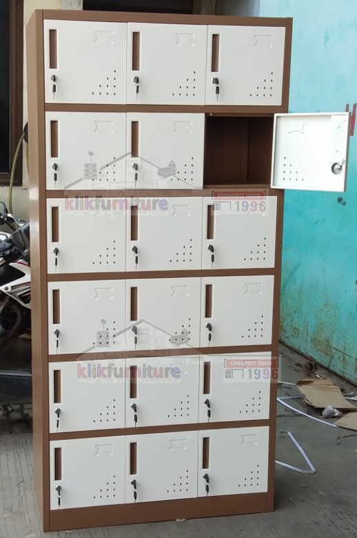 Loker Locker Besi 18 Pintu ACELO 18 Coklat