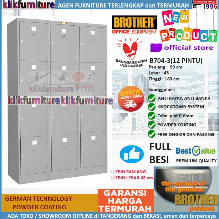 Loker Kabinet Locker Cabinet Besi 12 Pintu Besar B704-3 Brother