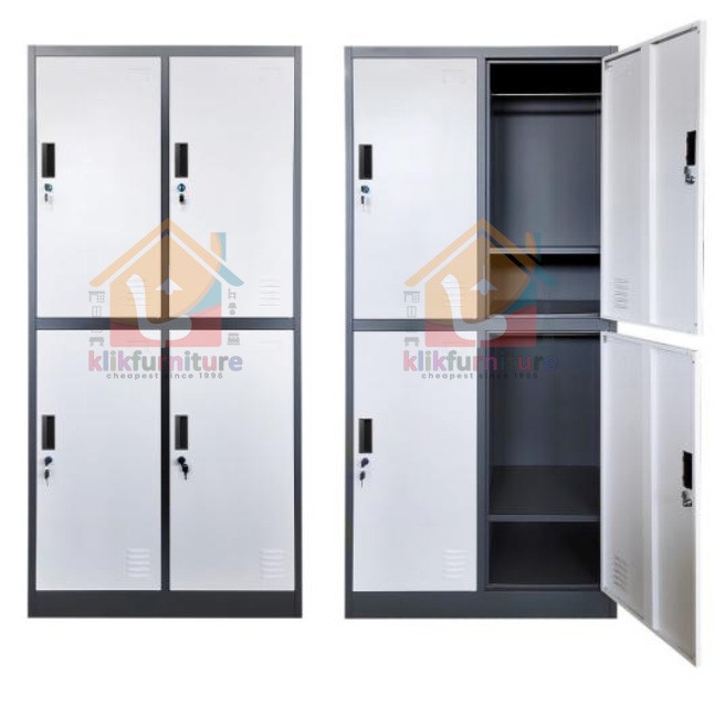 Lemari Loker Besi 4 Pintu + Gantungan Baju WINA LK12