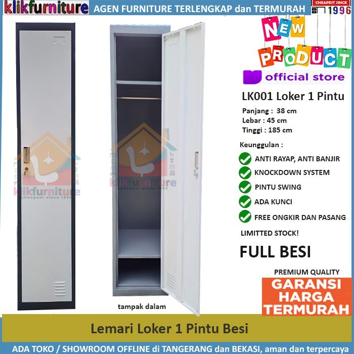 Lemari Loker Locker Cabinet 1 Pintu Full Besi LK001