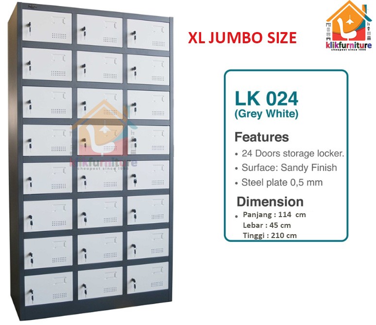 Lemari LOKER 24 PINTU FULL BESI anti rayap anti air AKL24
