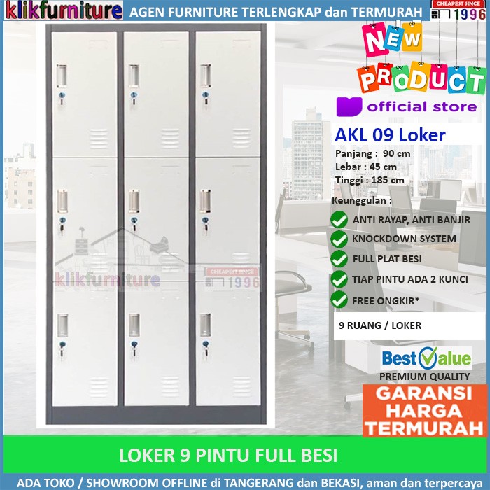 PROMO Loker Besi 9 Pintu Import Termurah