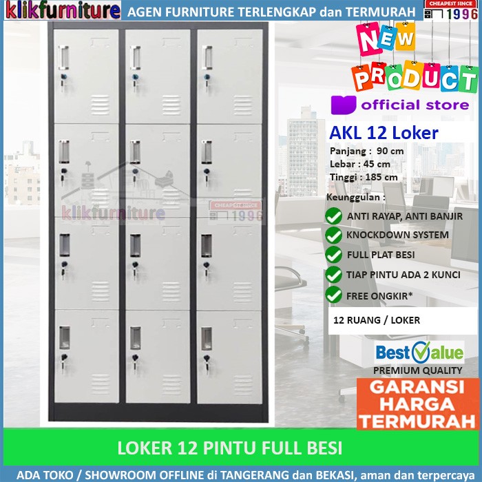 Locker Besi / Loker Besi / Loker File Besi 12 PINTU AKL12