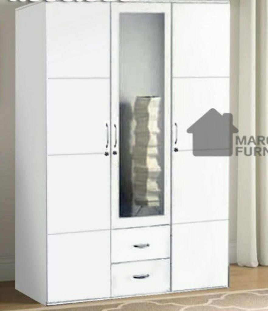 Lemari Pakaian Minimalis Putih 3 Pintu LINERO 2G