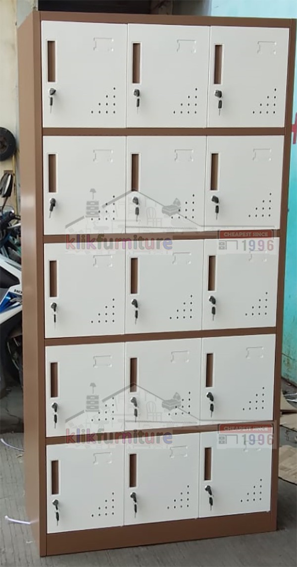 Loker Locker Besi 15 Pintu ACELO 15 Coklat
