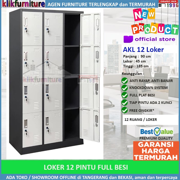 Locker Besi / Loker Besi / Loker File Besi 12 PINTU AKL12