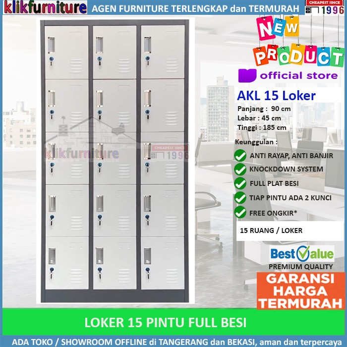 Locker Besi / Loker Besi / Loker File Besi 15 PINTU AKL15