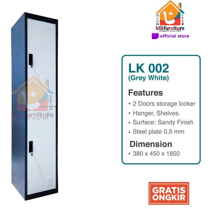 Lemari Loker Besi 2 Pintu + Gantungan LK002