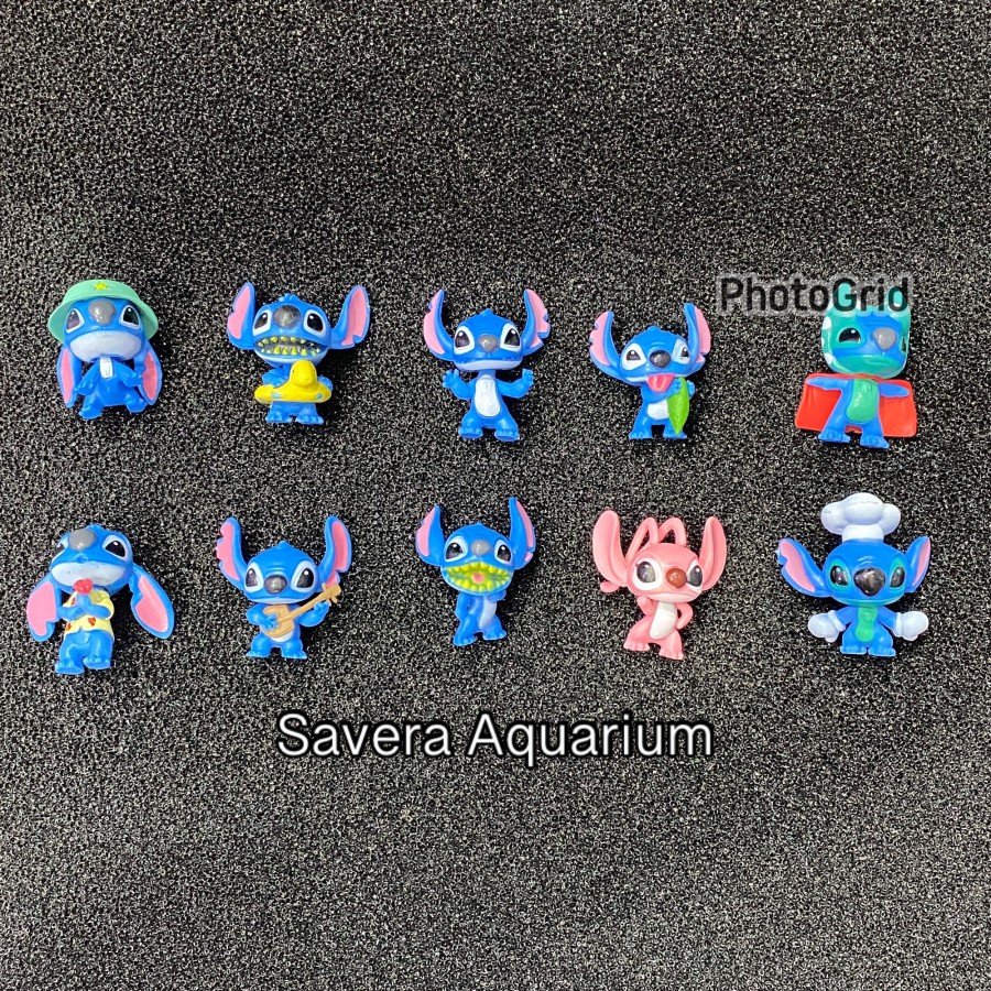MAINAN STITCH 1 SET / ACTION FIGURE / ISI 10 / HIASAN AQUARIUM / IMPOR