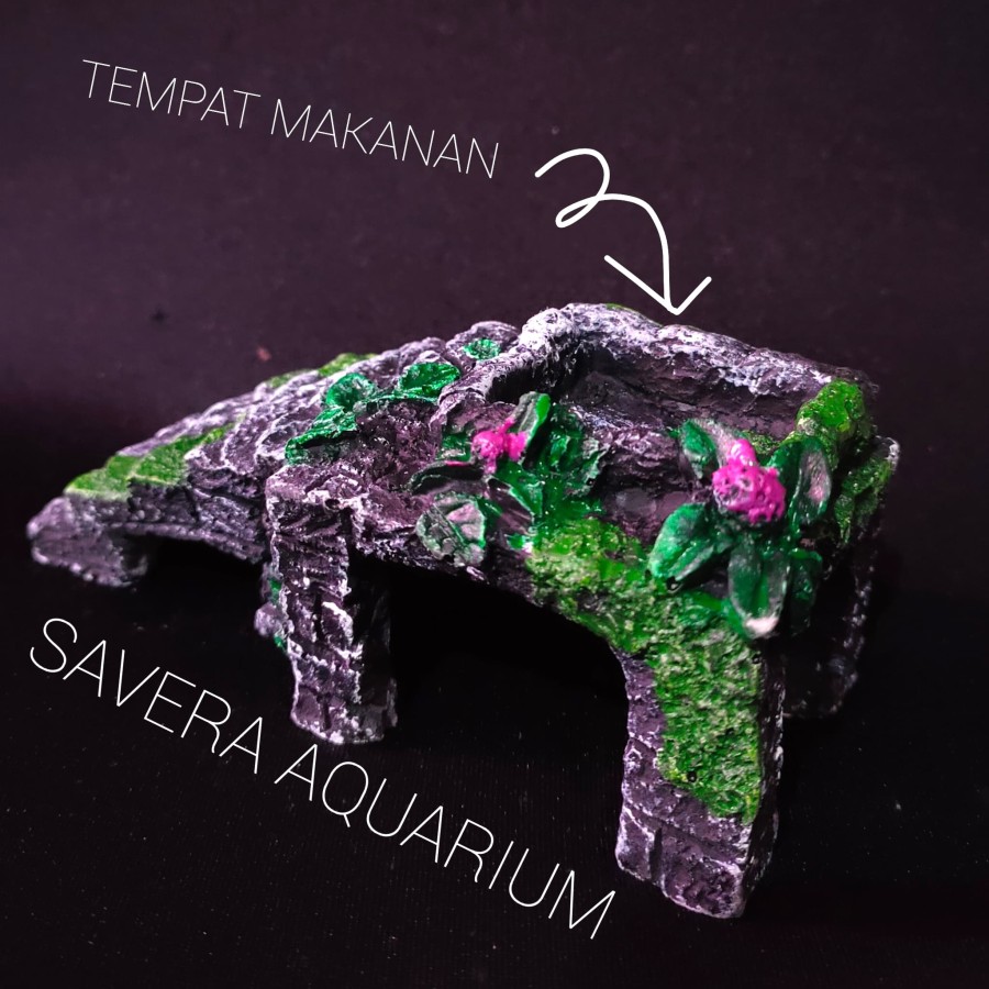 BATU PANJAT KURA FIBER KECIL / UNDAKAN / TEMPAT MAKAN / MINI BASKING