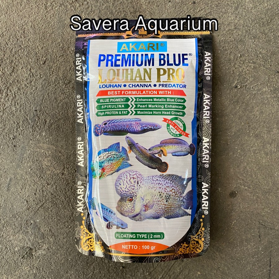 AKARI PREMIUM LOHAN BLUE 100 GR / PAKAN LOHAN / PAKAN CHANA / 2 MM