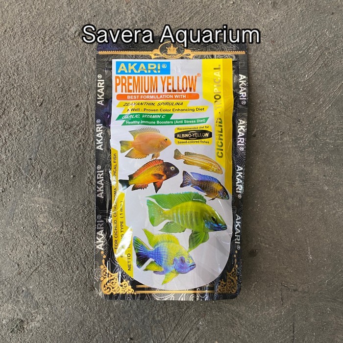 AKARI PREMIUM YELLOW 100GR / PAKAN CICHLID / PAKAN CHANA / 1 MM