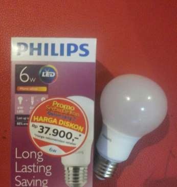 Lampu Bohlam LED Philips 6 Watt Kuning / Warm White (6W 6 W 6Watt)