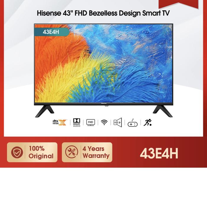 Hisense 43 inch Vidaa Smart TV-Bezelles design-Dual Band Wifi - 43E4H