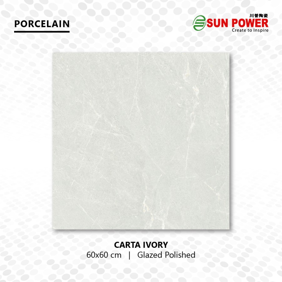 Granit Lantai - CARTA IVORY 60x60 | Lite Series | Sun Power