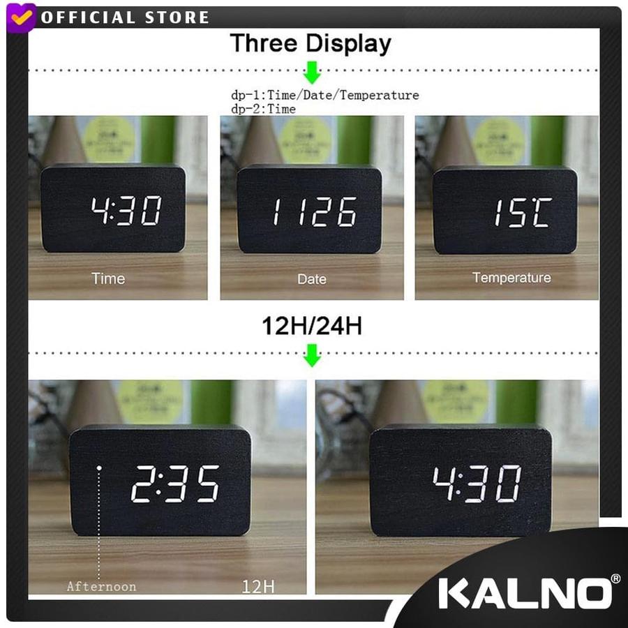 Wooden clock sedang / medium - lampu kayu led elegant