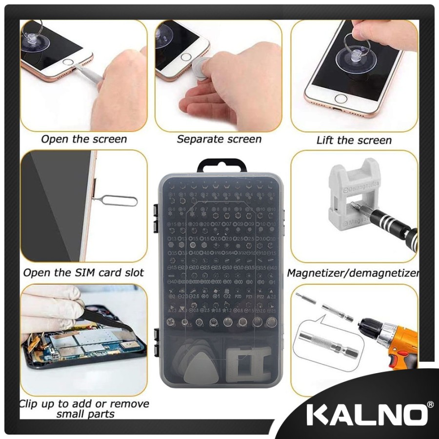 Obeng Set 115 In 1 Perkakas Service Handphone Alat Elektronik