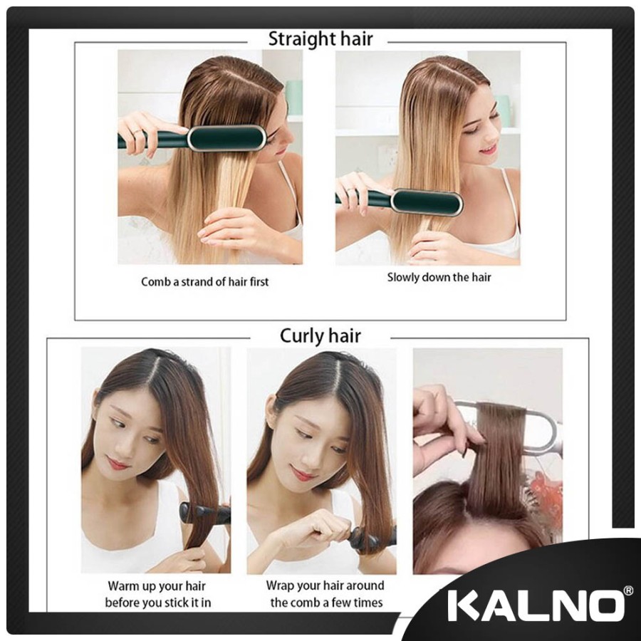 Catokan Sisir Pelurus Rambut Hair Straightener Curler 2 In 1 T909B