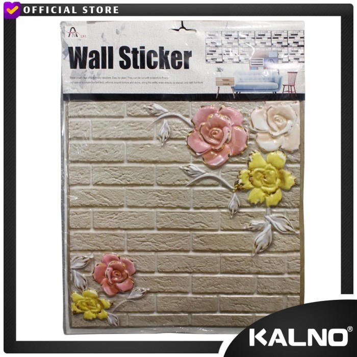 Wallpaper Stiker 3D STICKER WALL DECORATION Motif Bata Bunga
