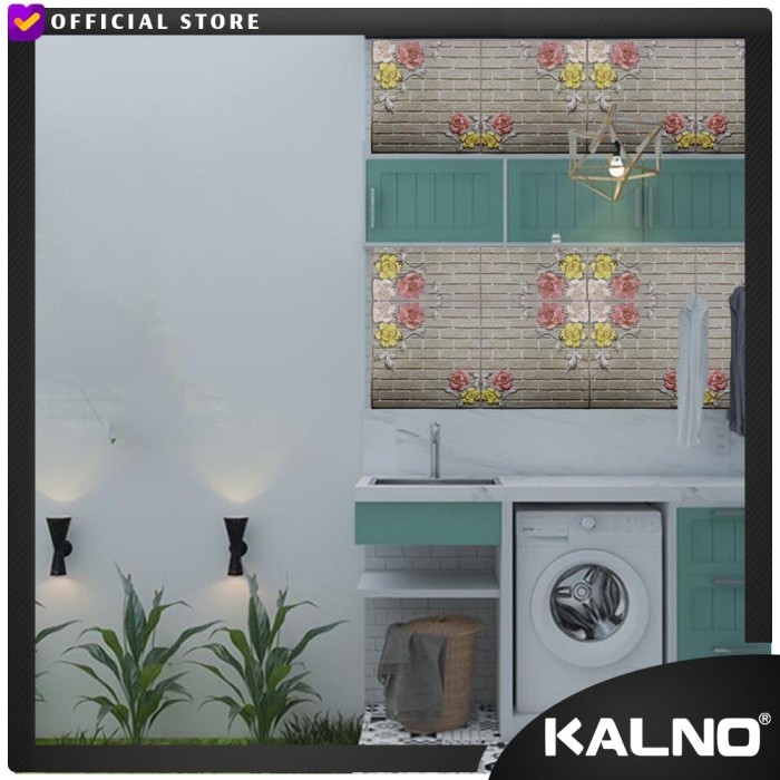 Wallpaper Stiker 3D STICKER WALL DECORATION Motif Bata Bunga
