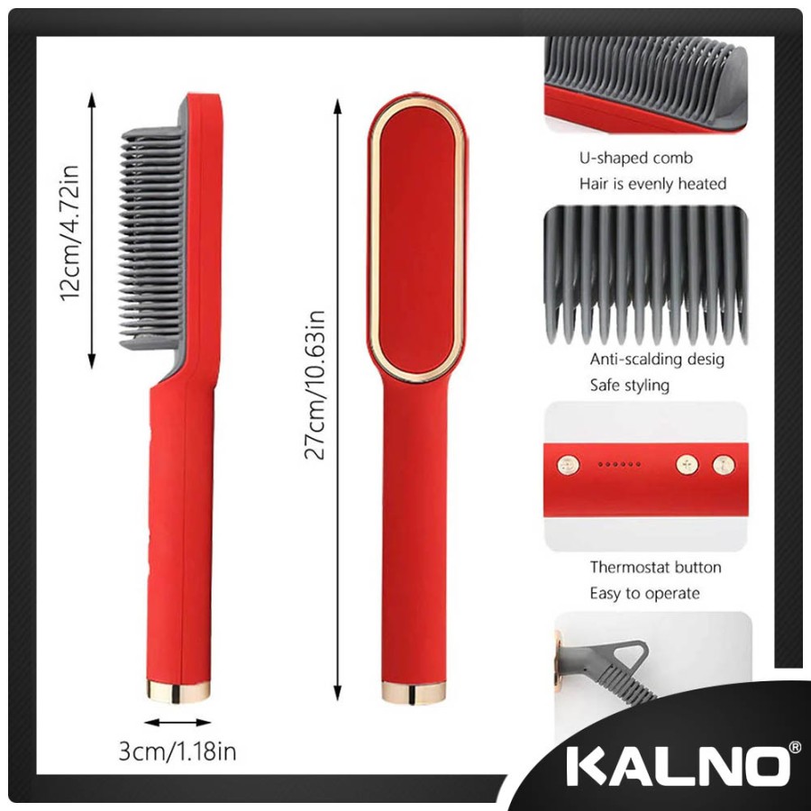 Catokan Sisir Pelurus Rambut Hair Straightener Curler 2 In 1 T909B