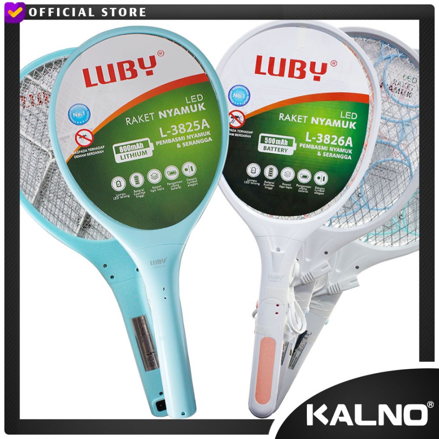 Raket Nyamuk LUBY 3826A/3825A Rechargeble Tahan 20 Jam + Lampu LED