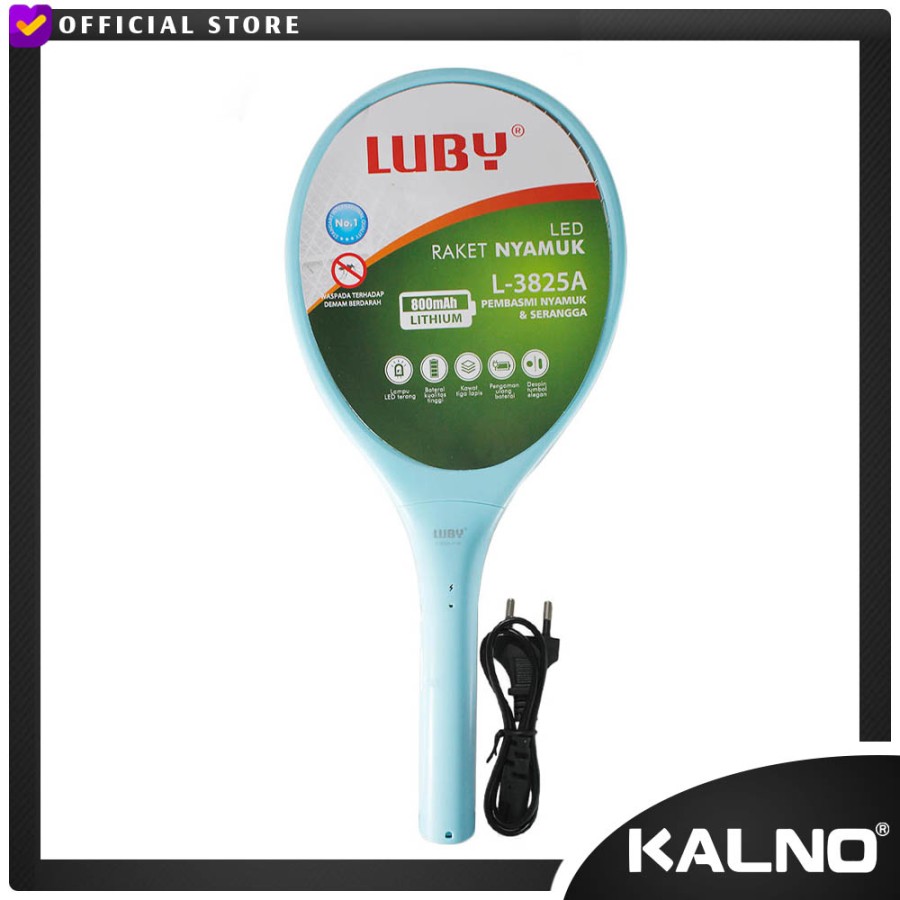 Raket Nyamuk LUBY 3826A/3825A Rechargeble Tahan 20 Jam + Lampu LED