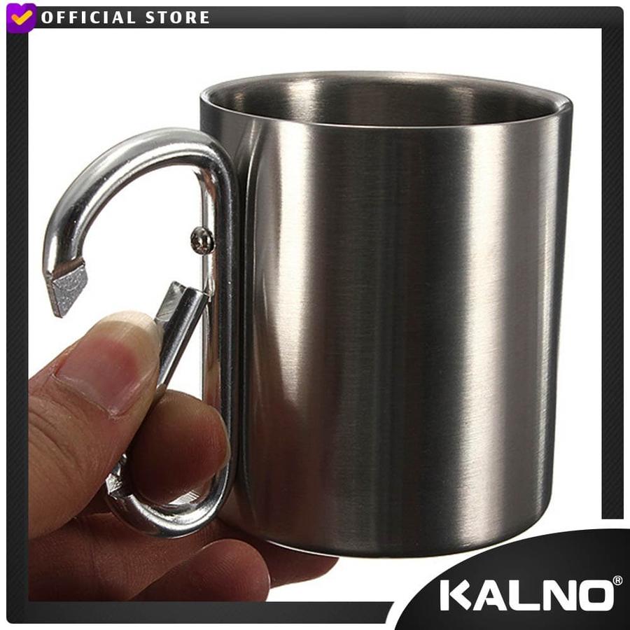 Carabiner Gelas Stainless Multifungsi Camping Outdoor 220 Ml