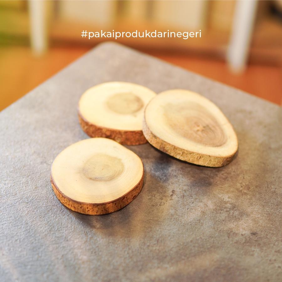 Woodslice Akasia S Dekayu | Props Foto | Potongan Kayu Bulat | Tatakan