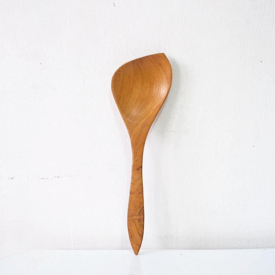 Entong Kayu Jati Oval P28 | Spatula Kayu | Sutil Kayu | Sendok Kayu