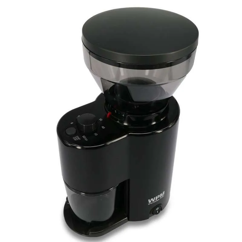 Welhome Coffee Grinder Conical Burr with Timer Black ZD10TBKEU