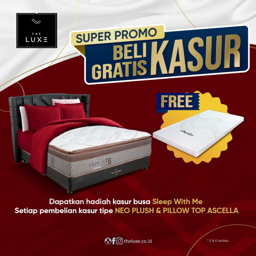 Kasur Spring Bed Ascella Plush & Top 120 Single Ranjang Luxe