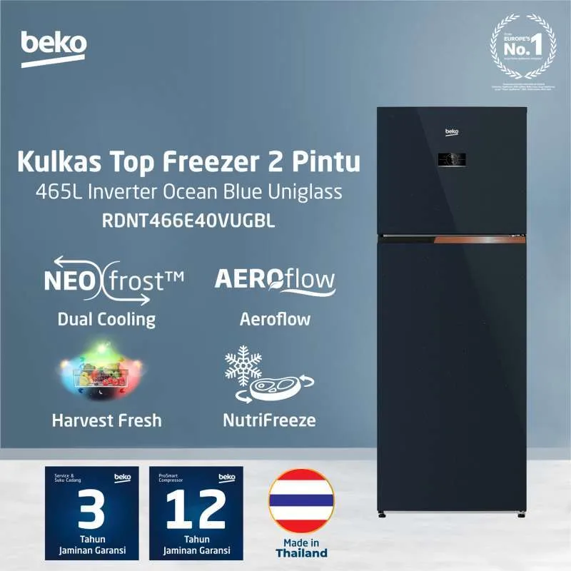 Beko Kulkas 2 pintu RDNT466E40VUGBL