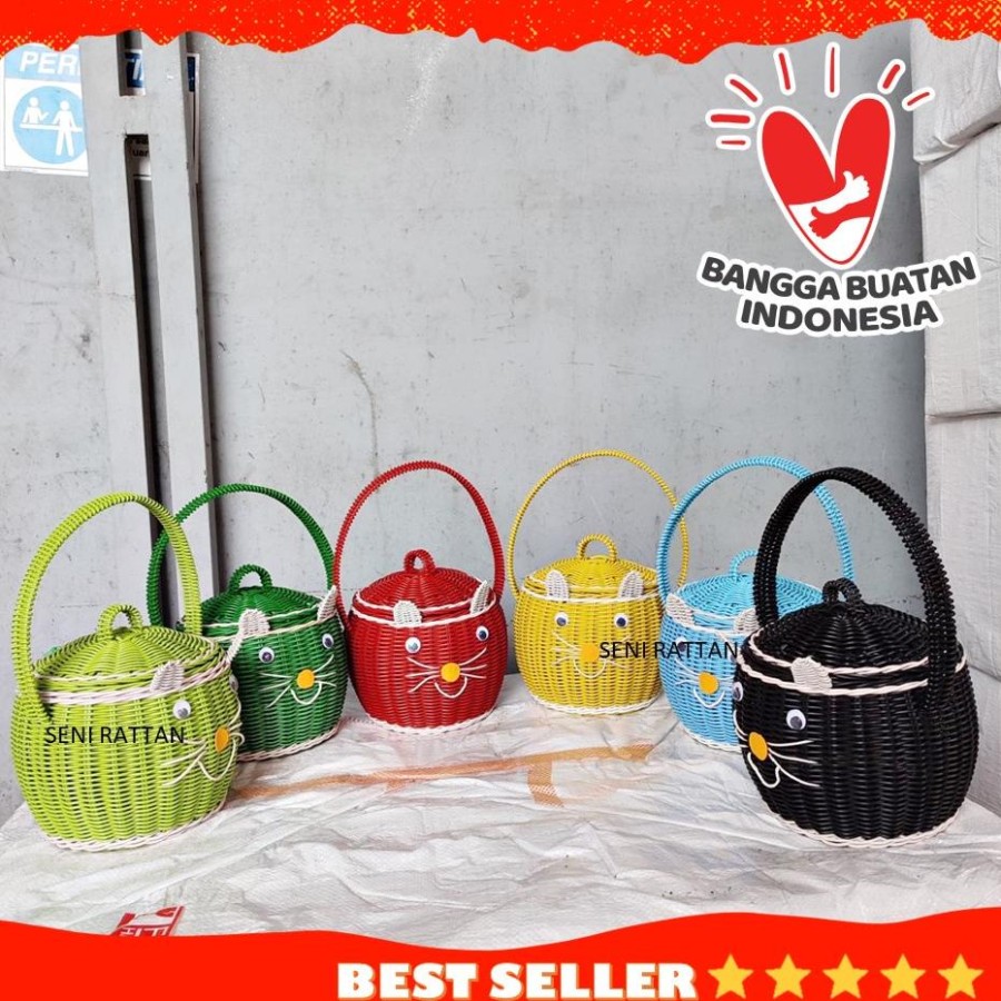 Keranjang Kotak Laundry Tempat Baju Pakaian Kotor Anyaman Rotan Asli Ukuran Jumbo