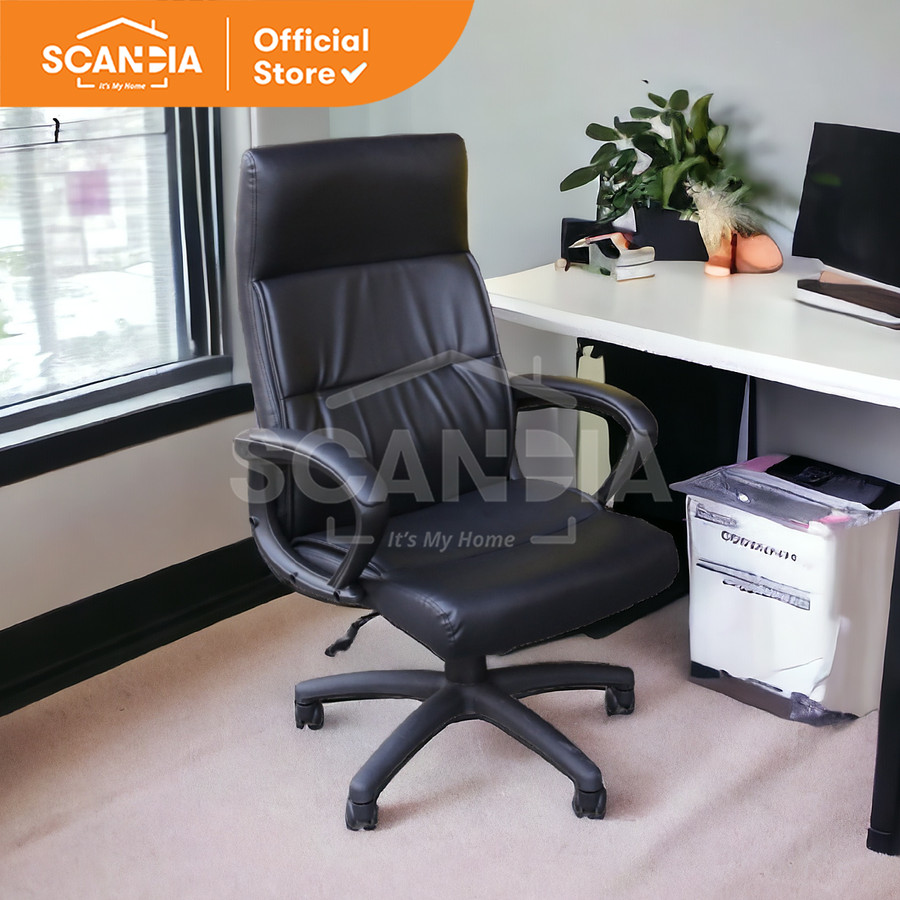 SCANDIA Office Chair Kursi Kantor Vattern 69x72x112-122 Cm Black Hitam