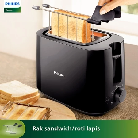 Philips Toaster HD2583/90 Bunwarmer With Sandwich Rack - Pemanggang Roti