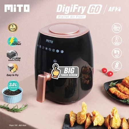 Mito Air Fryer AF2 Digital Air Fryer Mito Kapasitas 3 Liter - Low Watt Original