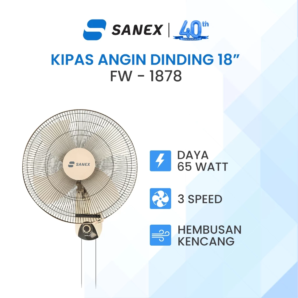 Sanex Wall Fan 18 inch FW 1878 / 1879 Kipas Angin Dinding