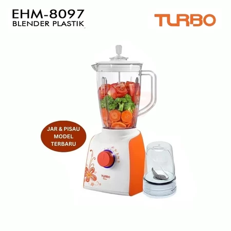Turbo Blender Plastik EHM8097 / EHM-8097 Kapasitas 2 Liter 5 Pilihan Kecepatan Low Watt
