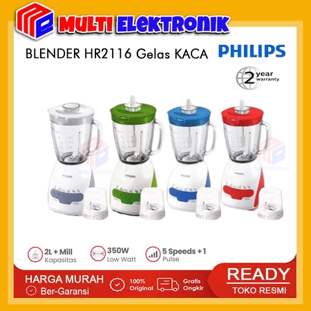 Philips Blender HR2116 Gelas Kaca Kapasitas 2L Garansi Resmi 2 Tahun
