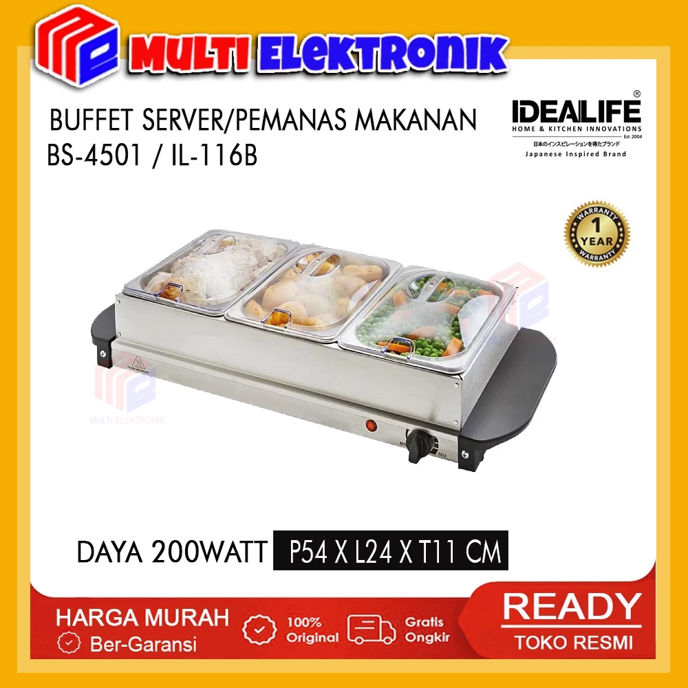 Idealife Pemanas Makanan / Electric Server & Buffet Warmer Idealife BS-4501