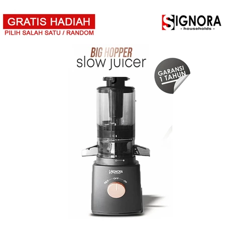 Signora Slow Juicer Big Hopper / Jumbo Hopper - Juicer Buah, Sayur, Kacang dan Santan - Original